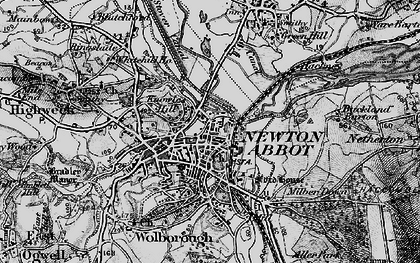 Old map of Newton Abbot in 1898