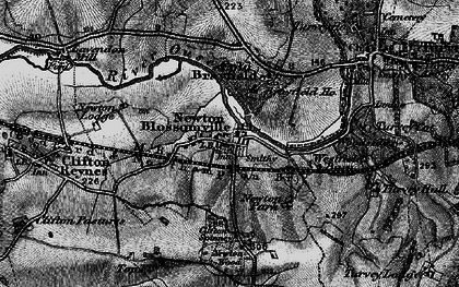 Old map of Newton Blossomville in 1896