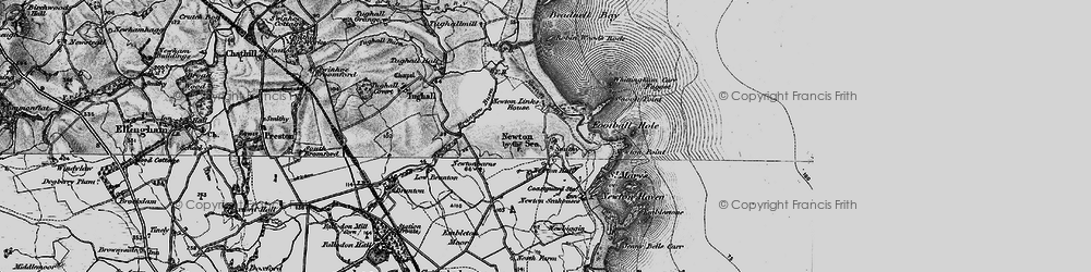 Old map of Beadnell Bay in 1897