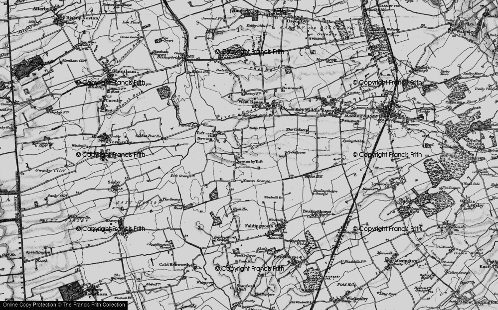 Old Map of Newton by Toft, 1898 in 1898