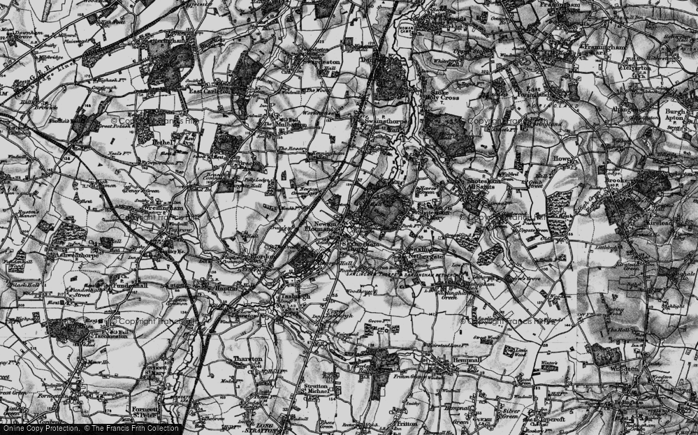 Old Map of Newton Flotman, 1898 in 1898