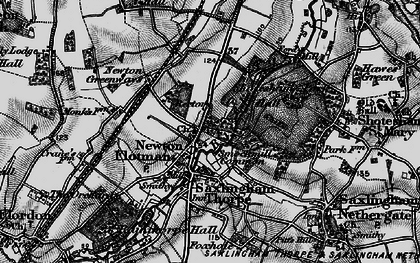 Old map of Newton Flotman in 1898