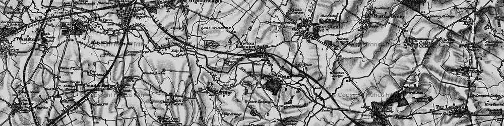 Old map of Newton Harcourt in 1899