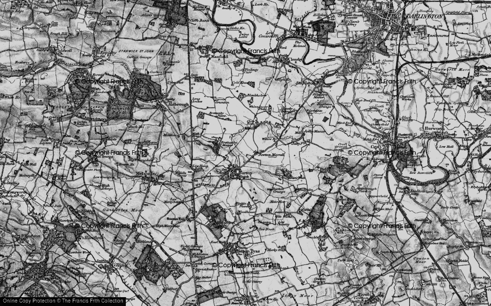 Old Map of Historic Map covering Brettanby Plantn in 1897