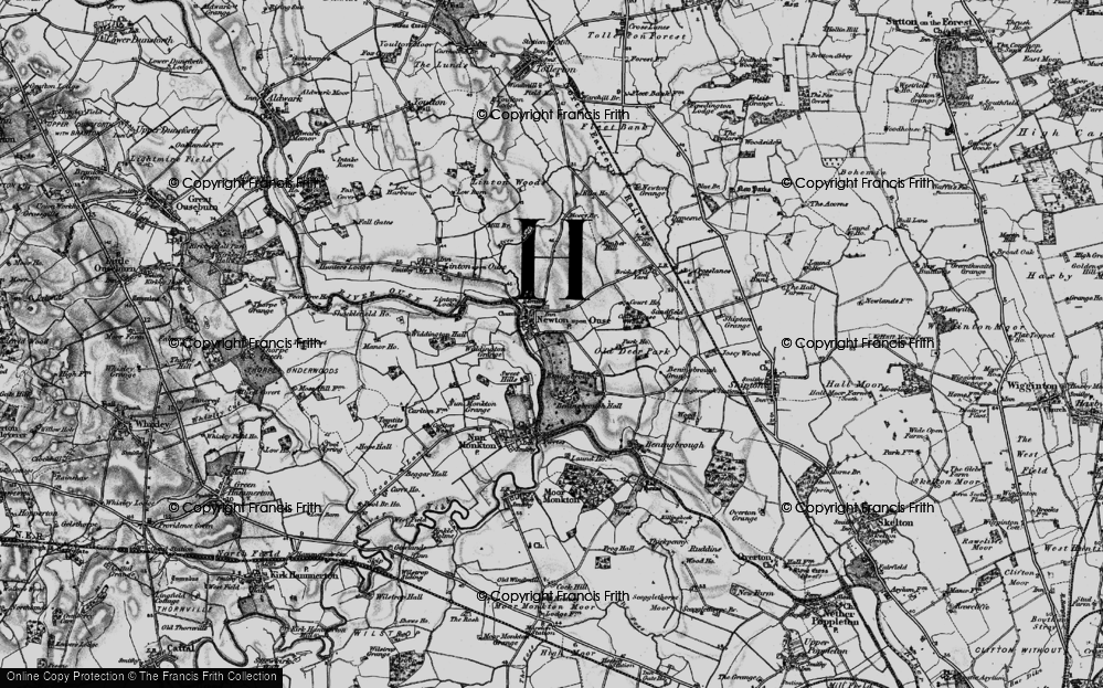 Old Map of Historic Map covering Beningbrough Park in 1898