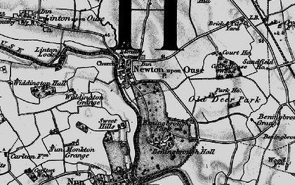 Old map of Newton-on-Ouse in 1898