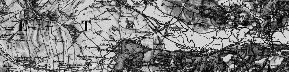 Old map of Newton Peveril in 1895