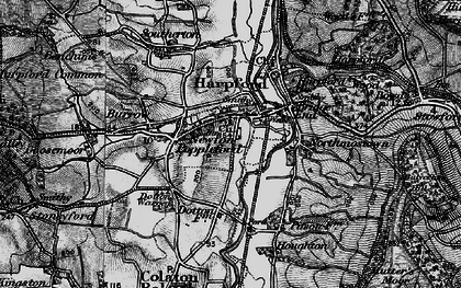 Old map of Newton Poppleford in 1898