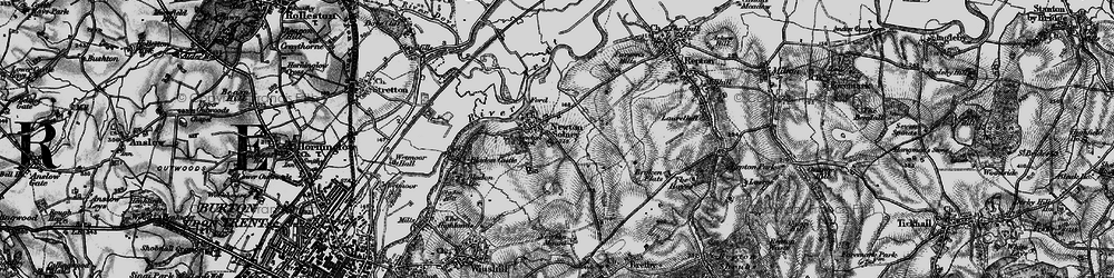 Old map of Newton Solney in 1898