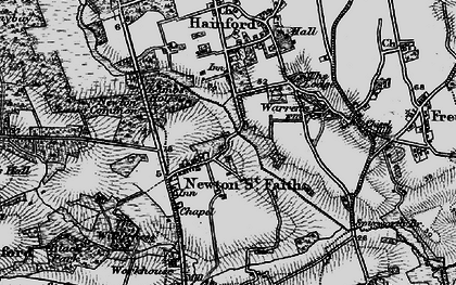 Old map of Newton St Faith in 1898