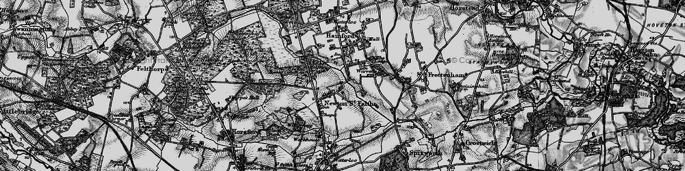 Old map of Newton St Faith in 1898