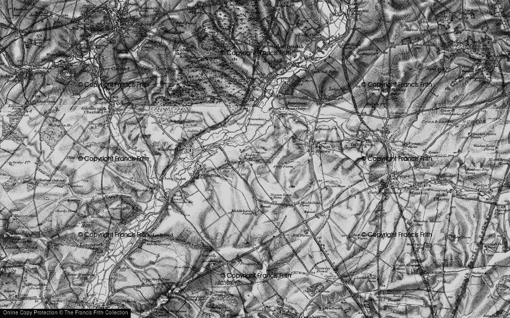 Old Map of Historic Map covering Bransbury Common in 1895