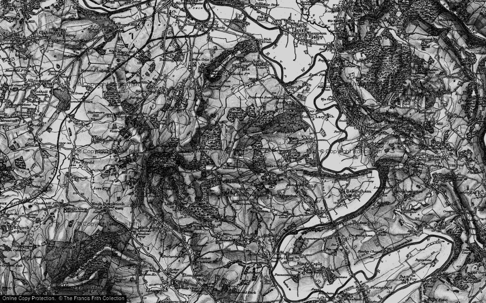 Old Map of Historic Map covering Caldicott in 1896