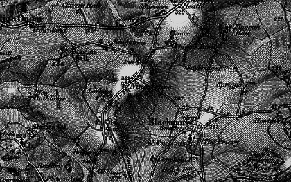 Old map of Nine Ashes in 1896