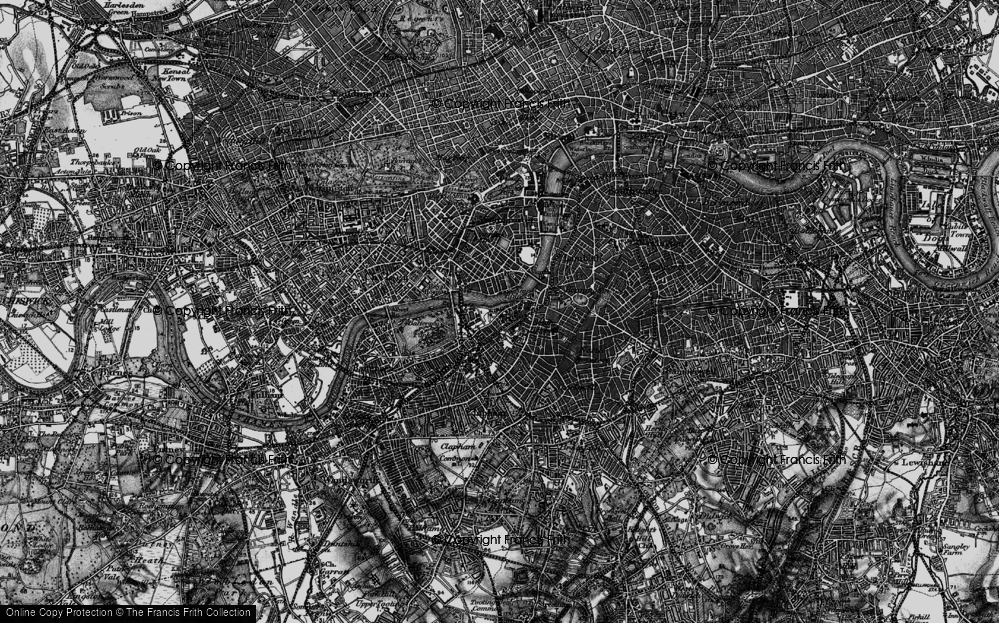 Old Map of Nine Elms, 1896 in 1896