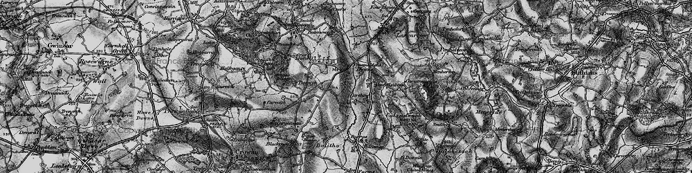 Old map of Nine Maidens Downs in 1896