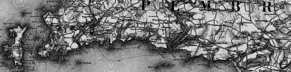 Old map of Nine Wells in 1898