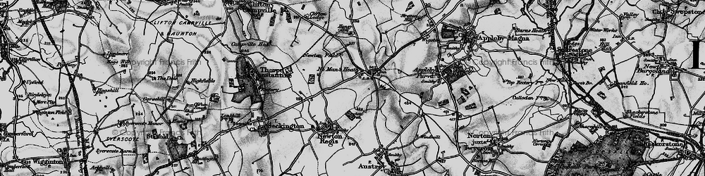 Old map of No Man's Heath in 1898