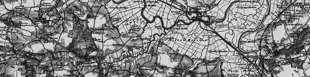 Old map of Nogdam End in 1898