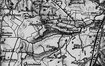 Old map of Noneley in 1897