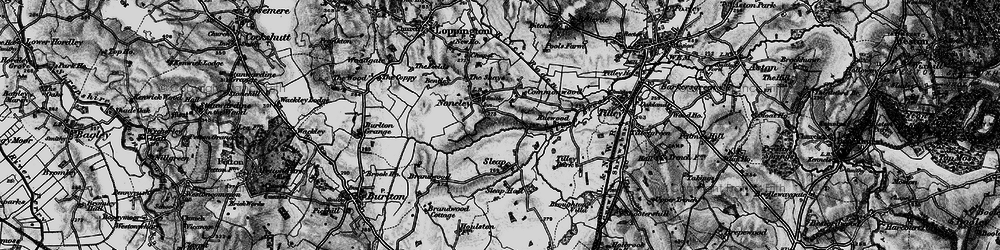 Old map of Noneley in 1897