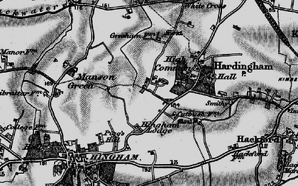 Old map of Nordelph Corner in 1898