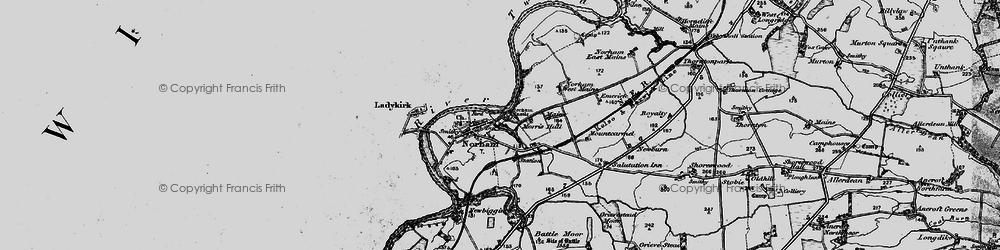Old map of Norham in 1897