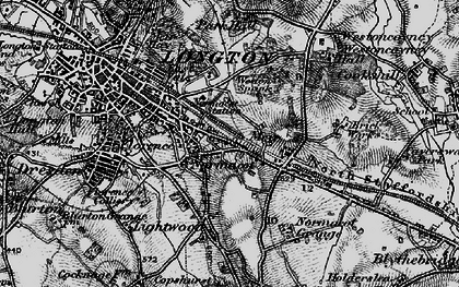 Old map of Normacot in 1897