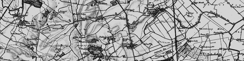 Old map of Norman Cross in 1898