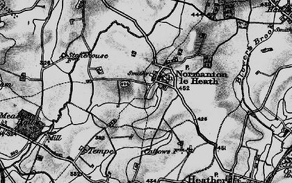 Old map of Normanton le Heath in 1895
