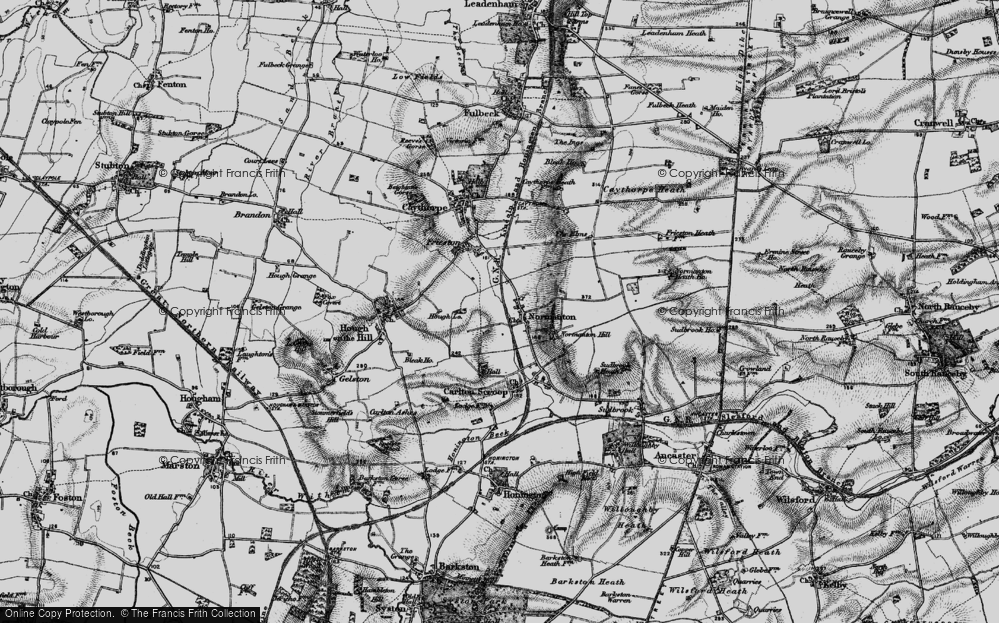 Old Map of Normanton-on-Cliffe, 1895 in 1895