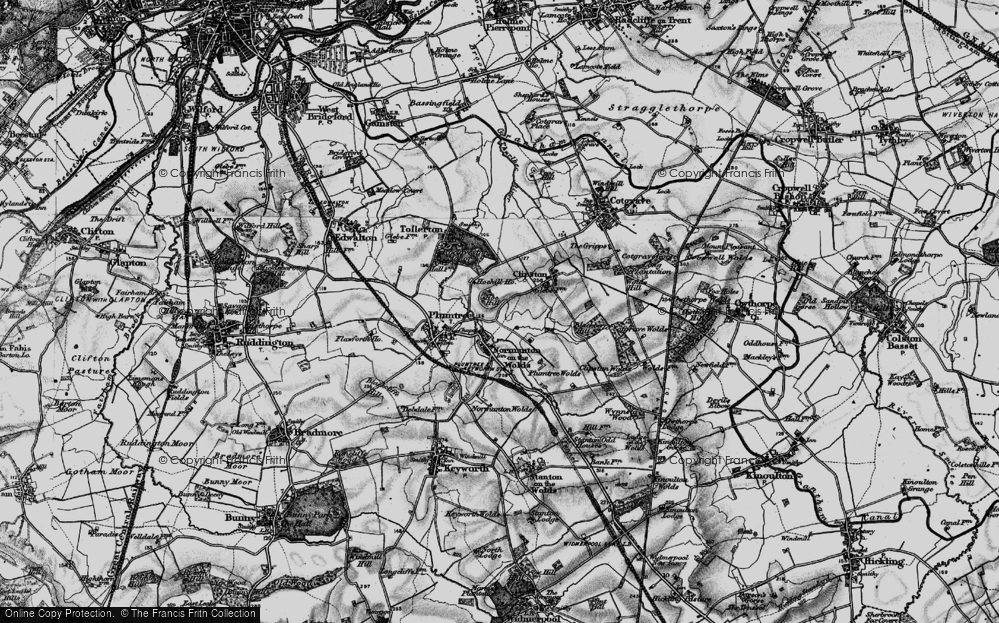 Old Map of Normanton-on-the-Wolds, 1899 in 1899