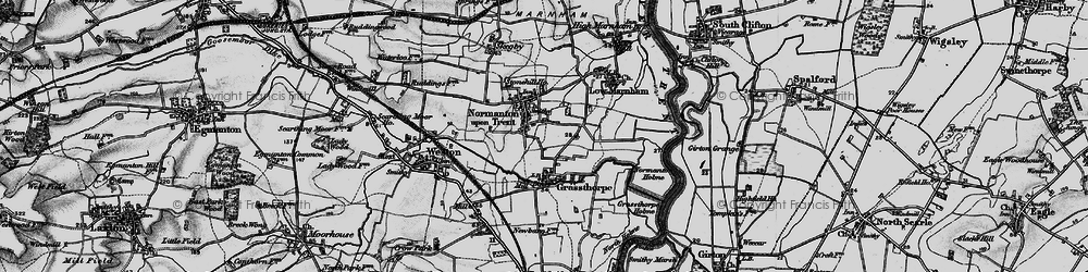 Old map of Normanton on Trent in 1899