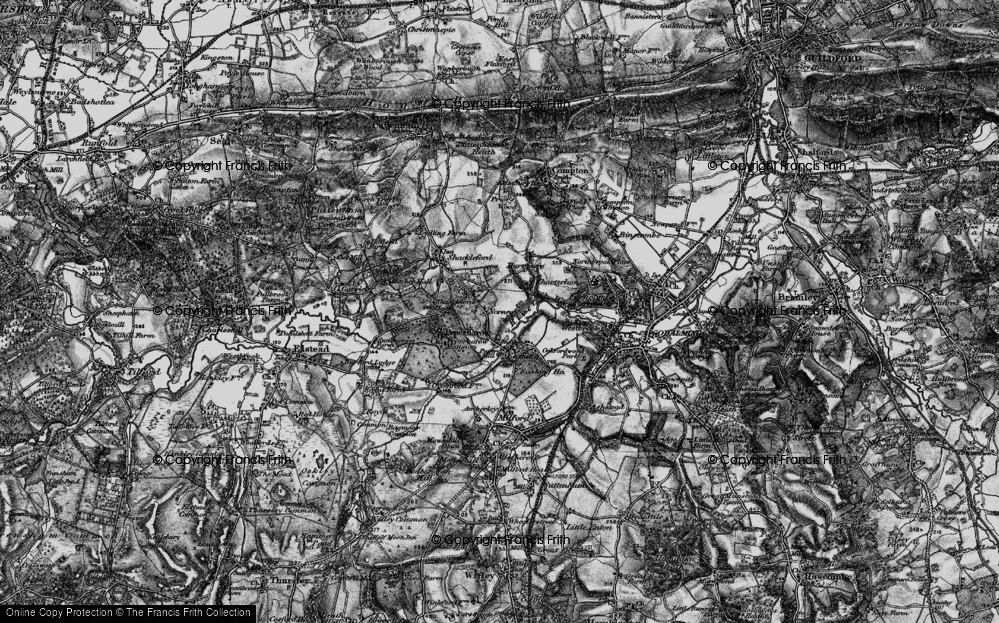 Old Map of Historic Map covering River Wey in 1896