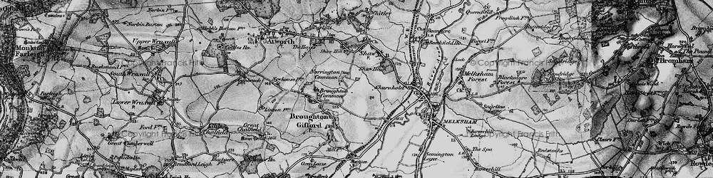 Old map of Norrington Common in 1898
