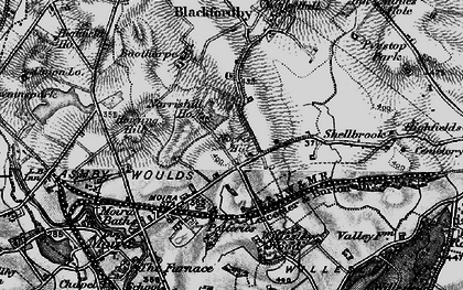 Old map of Norris Hill in 1895