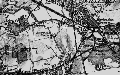 Old map of North Acton in 1896