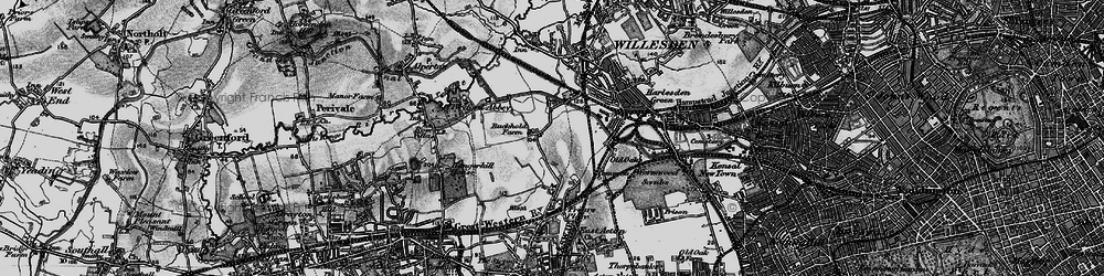 Old map of North Acton in 1896