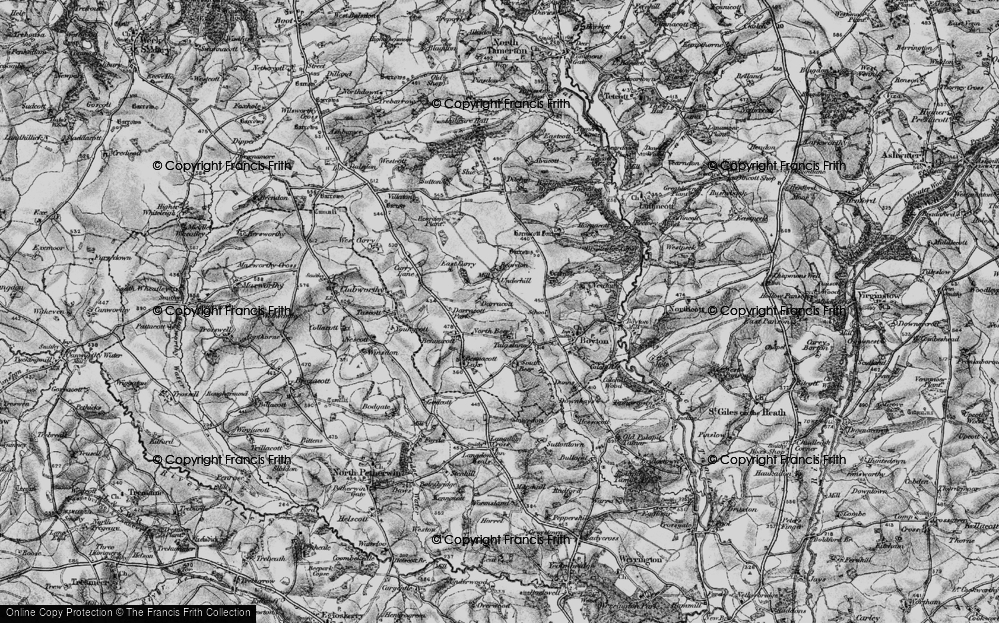 Old Map of Historic Map covering Bradridge in 1895