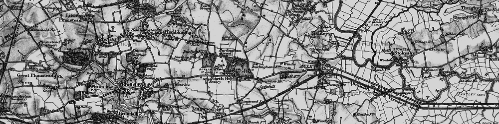Old map of Acle Hall in 1898