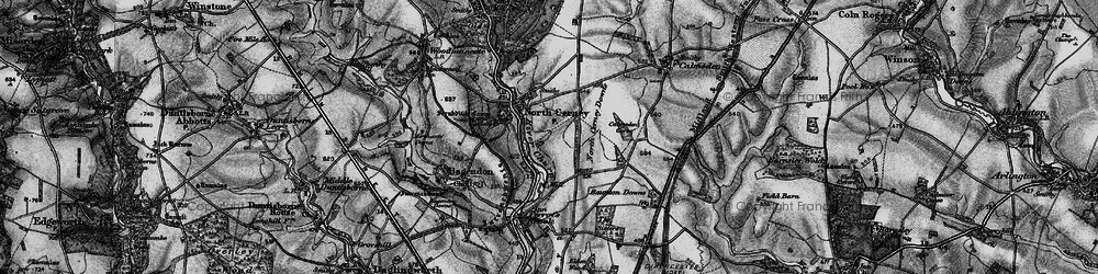 Old map of Baunton Downs in 1896