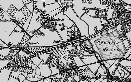 Old map of North Feltham in 1896