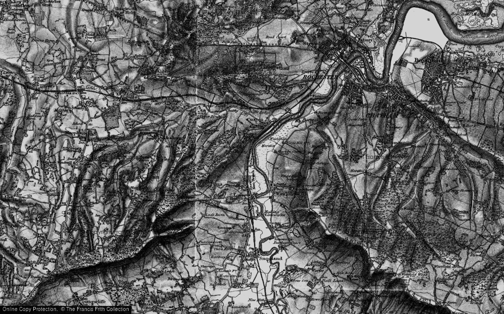 Old Map of North Halling, 1895 in 1895