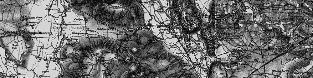 Old map of North Hinksey Village in 1895