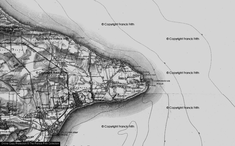 Old Map of Historic Map covering Flamborough Head in 1897