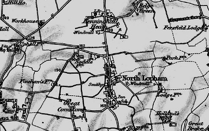Old map of North Lopham in 1898