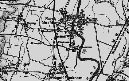 Old map of North Muskham in 1899