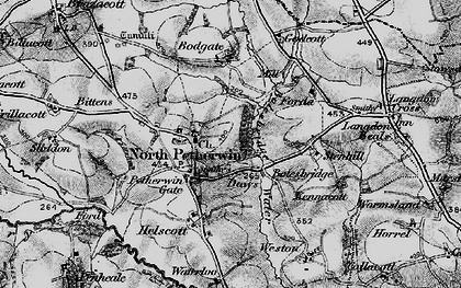 Old map of Hellescott in 1895