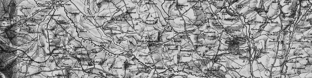 Old map of Hellescott in 1895