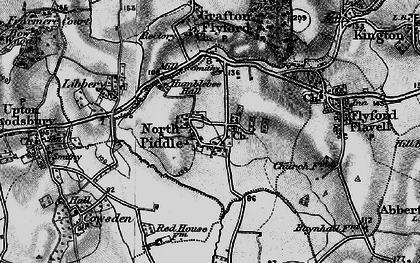 Old map of North Piddle in 1898